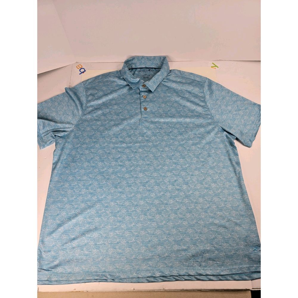 Caribbean Joe Island Shirt Men 2XL‎ Pineapple Design Polyester  Button Up Golf